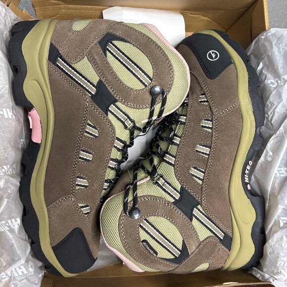 Hi-Tec Bandera Mid Hiking Boots Womens Size 8M Taupe Blush Suede Waterproof - Picture 2 of 3
